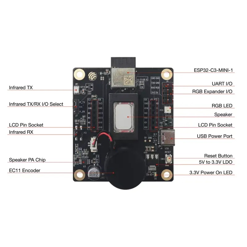 Esp32 Development Board - ESP32-C3-LCDkit Development Board 1.28-inch SPI LCD