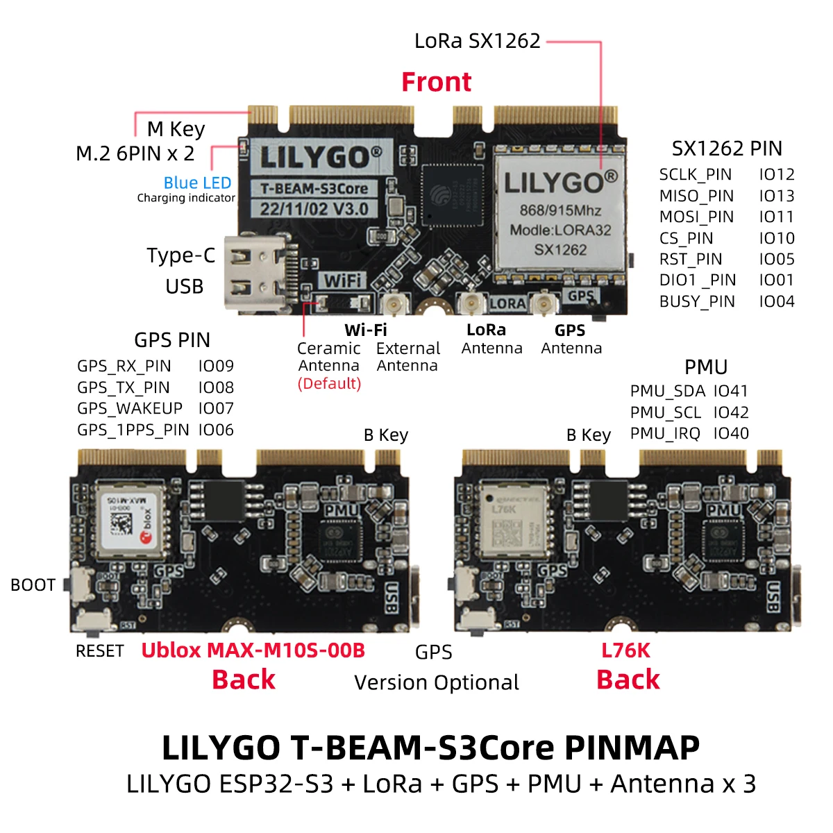 LILYGO T-BEAM-CORE V3.0 L76K U - огляд і ціна Esp32 Development Board