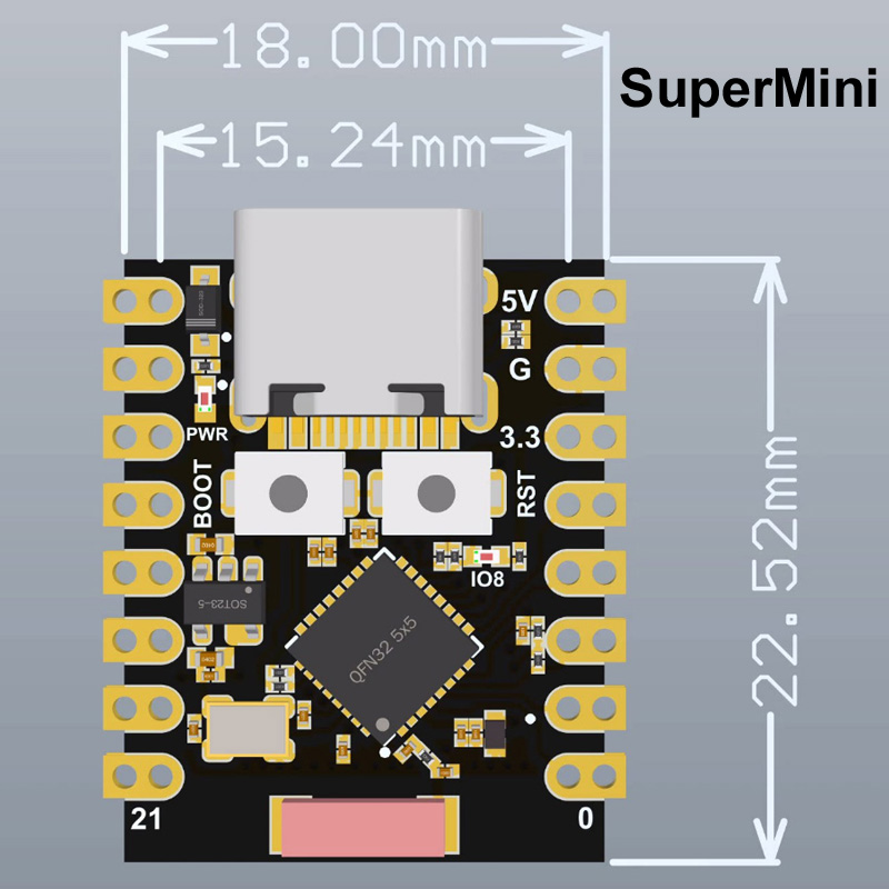 For ESP32-S3 Supermini Pro MIN - огляд і ціна Espressif Esp32