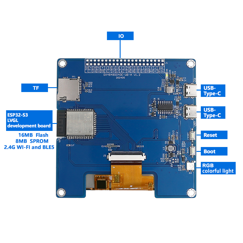 4inch 480×480 IPS TFT Square D - огляд і ціна Esp32 Uart Module