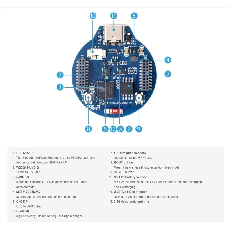 ESP32-S3 LCD development board - огляд і ціна Esp32 S3